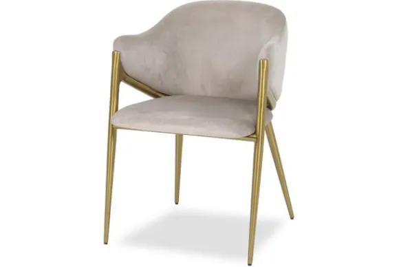Discount Eetkamerstoel 210828 Khaki Velvet Gwen Eetkamerstoelen