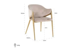 Discount Eetkamerstoel 210828 Khaki Velvet Gwen Eetkamerstoelen