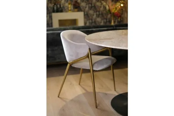 Discount Eetkamerstoel 210828 Khaki Velvet Gwen Eetkamerstoelen