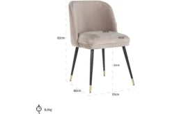 Clearance Eetkamerstoel 210854 Khaki Velvet Alicia Eetkamerstoelen