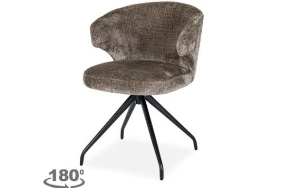 Clearance Eetkamerstoel 212552 Stone Chenille Milly Eetkamerstoelen