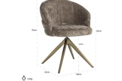 Online Eetkamerstoel 212409 Stone Chenille Zendaya Eetkamerstoelen