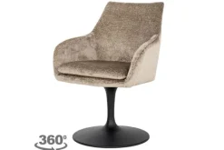 Clearance Eetkamerstoel 211952 Taupe Chenille Marlon Eetkamerstoelen