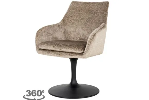 Clearance Eetkamerstoel 211952 Taupe Chenille Marlon Eetkamerstoelen