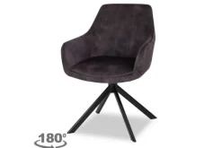 Outlet Eetkamerstoel - Velvet Graphite Salma Eetkamerstoelen