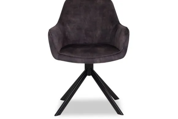 Outlet Eetkamerstoel - Velvet Graphite Salma Eetkamerstoelen