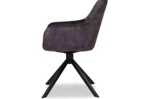 Outlet Eetkamerstoel - Velvet Graphite Salma Eetkamerstoelen