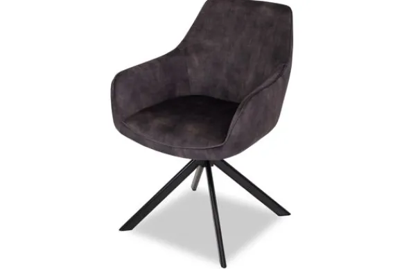 Outlet Eetkamerstoel - Velvet Graphite Salma Eetkamerstoelen
