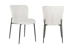 Outlet Eetkamerstoel 210624 White Bouclé Darby Eetkamerstoelen