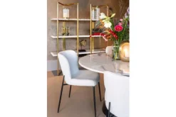 Outlet Eetkamerstoel 210624 White Bouclé Darby Eetkamerstoelen