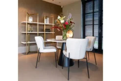 Outlet Eetkamerstoel 210624 White Bouclé Darby Eetkamerstoelen