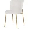 Discount Eetkamerstoel 210623 White Bouclé Odessa Eetkamerstoelen