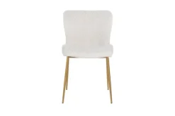 Discount Eetkamerstoel 210623 White Bouclé Odessa Eetkamerstoelen