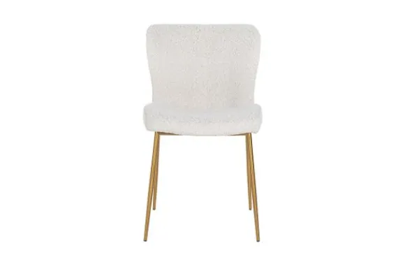 Discount Eetkamerstoel 210623 White Bouclé Odessa Eetkamerstoelen