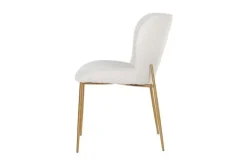 Discount Eetkamerstoel 210623 White Bouclé Odessa Eetkamerstoelen