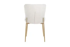 Discount Eetkamerstoel 210623 White Bouclé Odessa Eetkamerstoelen
