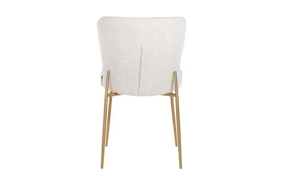 Discount Eetkamerstoel 210623 White Bouclé Odessa Eetkamerstoelen