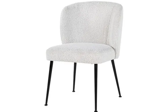 Eetkamerstoel 210658 White Bouclé Fallon Eetkamerstoelen