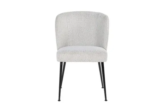 Eetkamerstoel 210658 White Bouclé Fallon Eetkamerstoelen