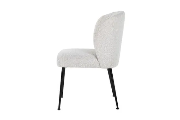Eetkamerstoel 210658 White Bouclé Fallon Eetkamerstoelen