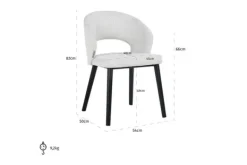Online Eetkamerstoel 211066 White Bouclé Savoy Eetkamerstoelen