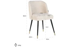New Eetkamerstoel 210855 White Chenille Alicia Eetkamerstoelen
