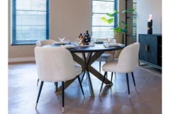 New Eetkamerstoel 210855 White Chenille Alicia Eetkamerstoelen