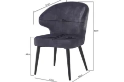 Online Eetkamerstoel Anthracite Velvet Donna Eetkamerstoelen