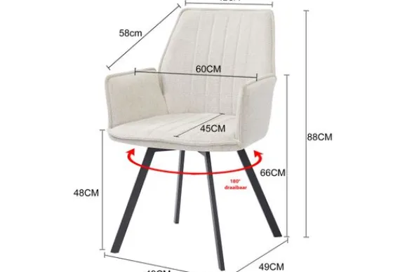 Online Eetkamerstoel Beige Louise Eetkamerstoelen