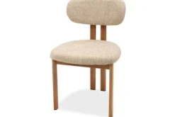 Outlet Eetkamerstoel Beige Naturel Lynja Eetkamerstoelen