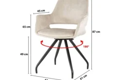Sale Eetkamerstoel Beige Velvet Capp Eetkamerstoelen