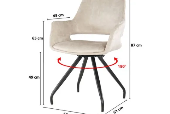 Sale Eetkamerstoel Beige Velvet Capp Eetkamerstoelen