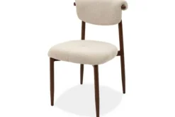 Eetkamerstoel Beige Walnut Kaita Eetkamerstoelen