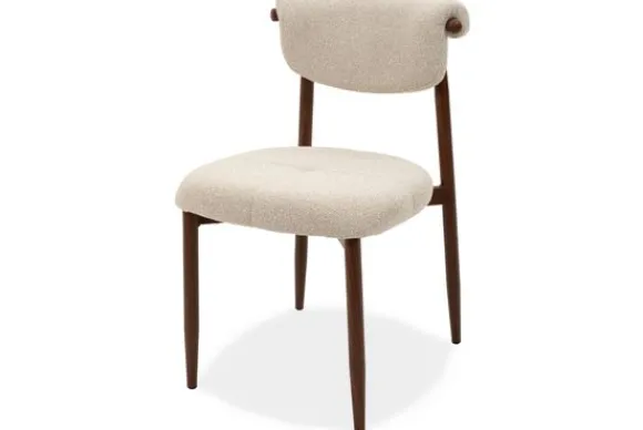 Eetkamerstoel Beige Walnut Kaita Eetkamerstoelen