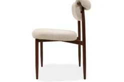 Eetkamerstoel Beige Walnut Kaita Eetkamerstoelen
