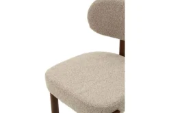 Sale Eetkamerstoel Bouclé Beige Walnut Riku Eetkamerstoelen