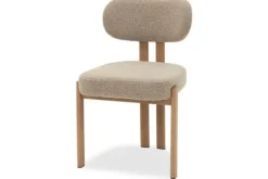 Outlet Eetkamerstoel Bouclé Beige Natural Riku Eetkamerstoelen