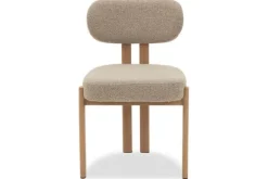 Outlet Eetkamerstoel Bouclé Beige Natural Riku Eetkamerstoelen