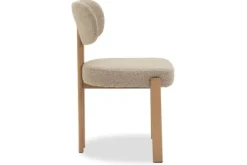 Outlet Eetkamerstoel Bouclé Beige Natural Riku Eetkamerstoelen