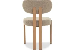 Outlet Eetkamerstoel Bouclé Beige Natural Riku Eetkamerstoelen