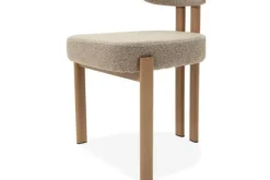 Outlet Eetkamerstoel Bouclé Beige Natural Riku Eetkamerstoelen