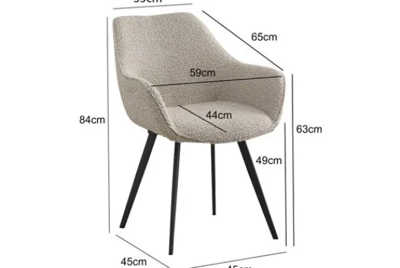 Hot Eetkamerstoel Boucle Beige Luca Eetkamerstoelen