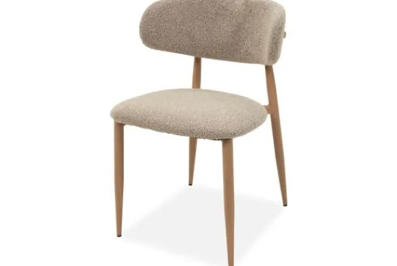 Hot Eetkamerstoel Boucle Beige Natural Kaito Eetkamerstoelen