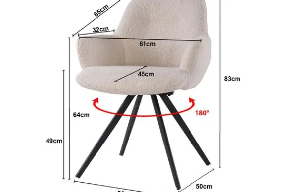 Online Eetkamerstoel Boucle Beige Doreen Eetkamerstoelen