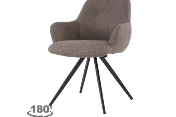Outlet Eetkamerstoel Boucle Brown Doreen Eetkamerstoelen