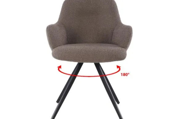 Outlet Eetkamerstoel Boucle Brown Doreen Eetkamerstoelen