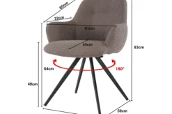 Outlet Eetkamerstoel Boucle Brown Doreen Eetkamerstoelen