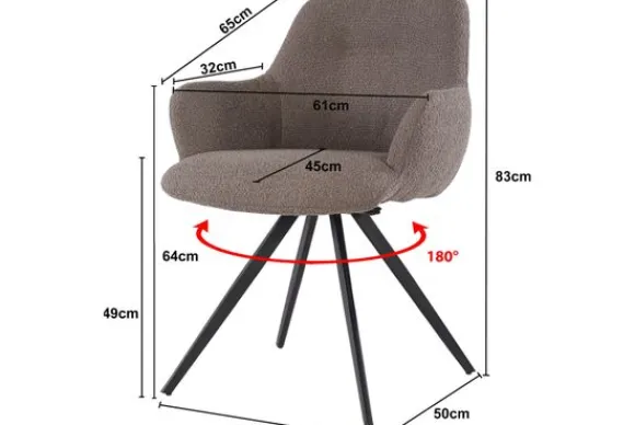 Outlet Eetkamerstoel Boucle Brown Doreen Eetkamerstoelen