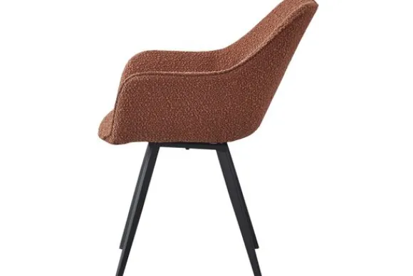 Discount Eetkamerstoel Boucle Leaf Brown Luca Eetkamerstoelen