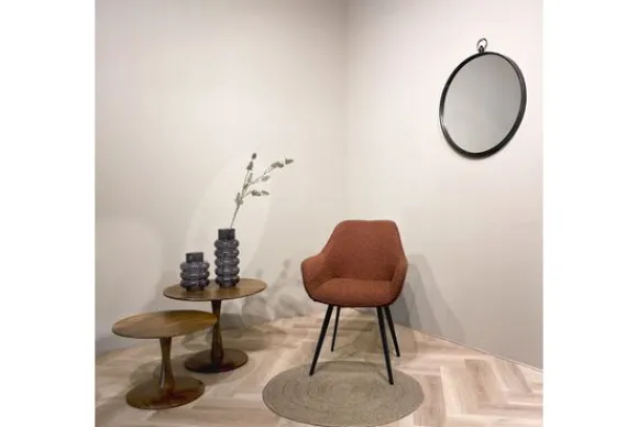 Discount Eetkamerstoel Boucle Leaf Brown Luca Eetkamerstoelen